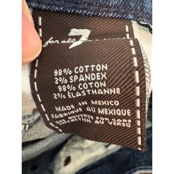 7 For All Mankind Standard Fit Denim Jeans Size 30 Blue Wash Cotton Blend Button - Picture 3 of 8